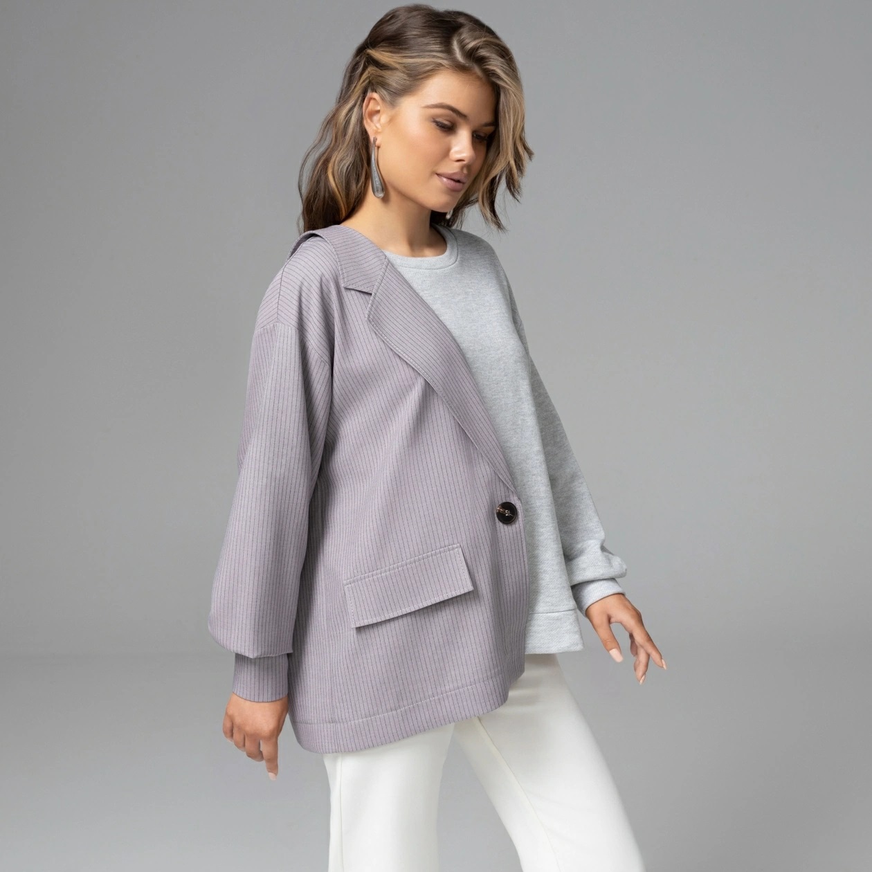 Свитшот комбинированный серый Charutti(фото6)