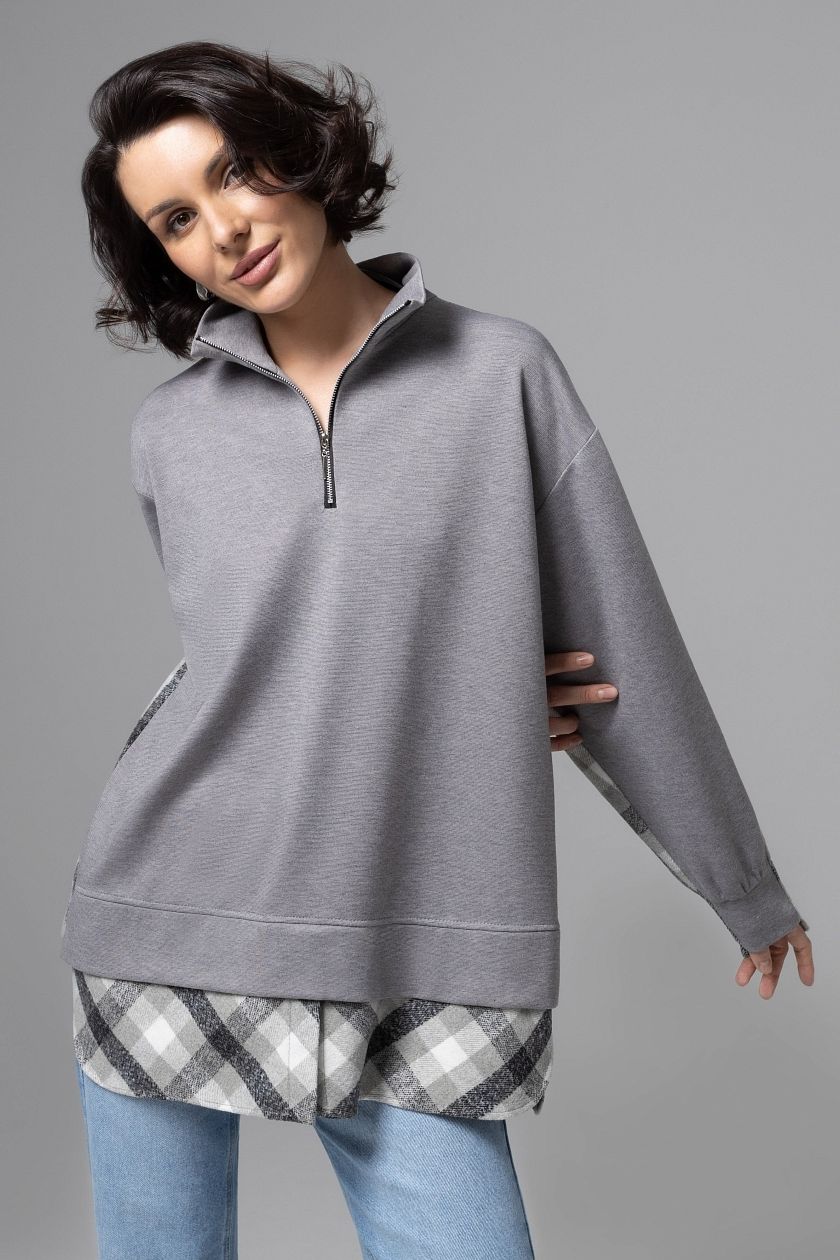Свитшот серый комбинированный Charutti(фото5)