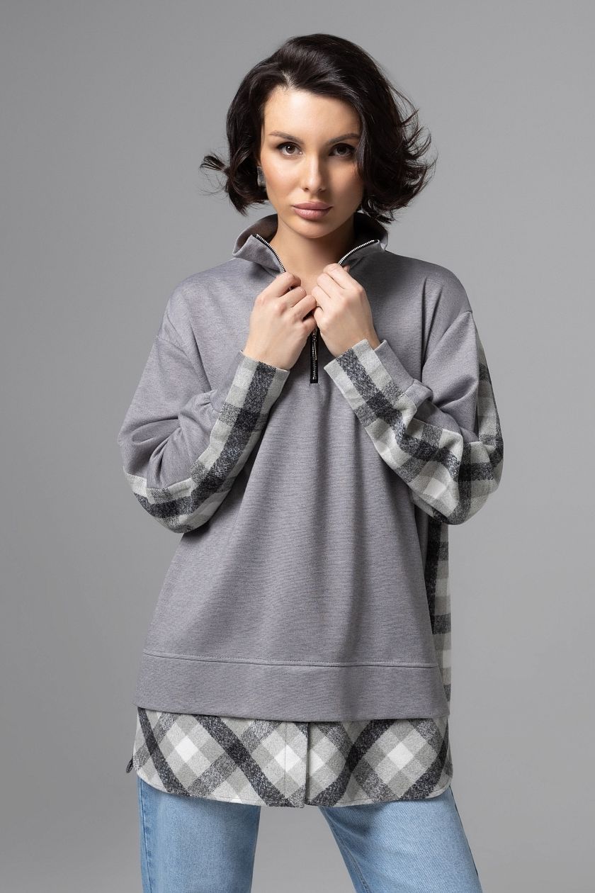 Свитшот серый комбинированный Charutti(фото3)