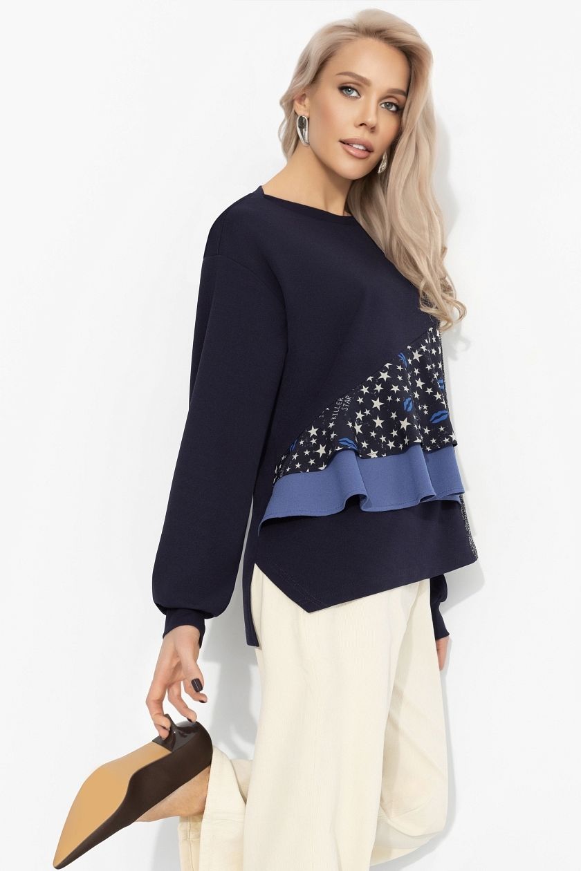 Свитшот комбинированный синий Charutti(фото2)