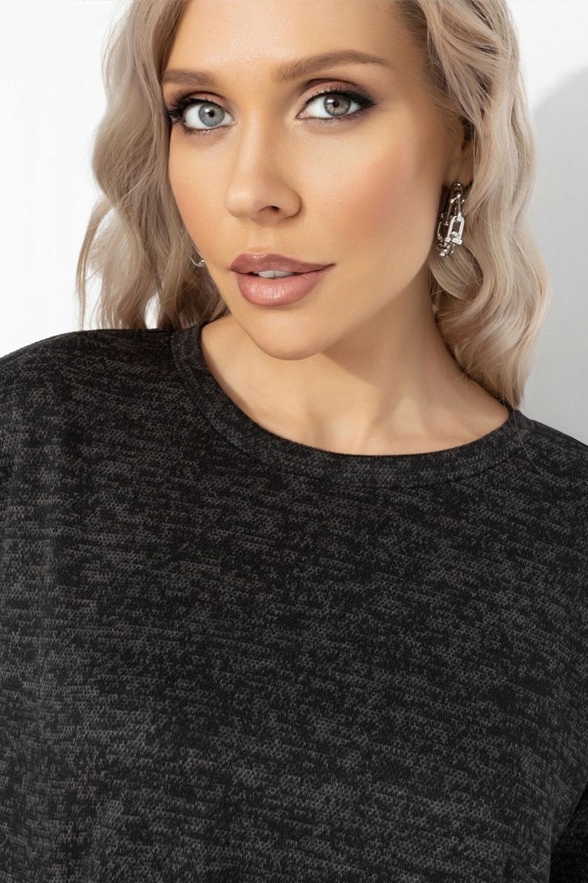 Свитшот чёрный трикотажный с акцентными молниями Charutti(фото3)