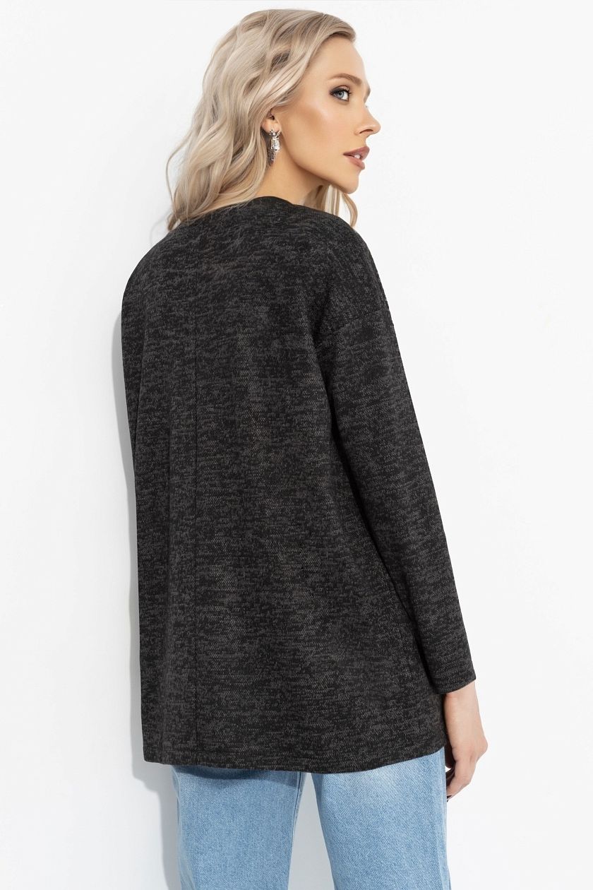 Свитшот чёрный трикотажный с акцентными молниями Charutti(фото5)