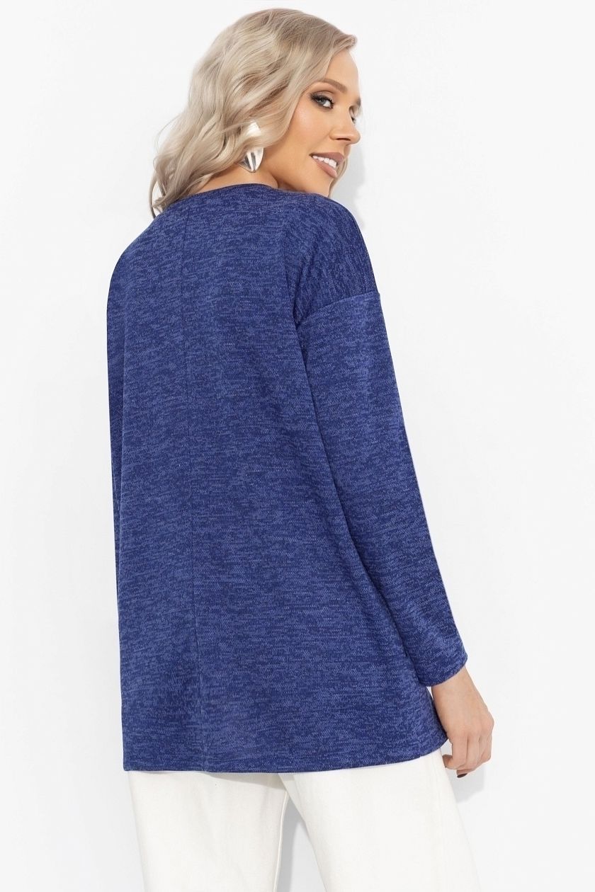 Свитшот синий трикотажный с акцентными молниями Charutti(фото5)