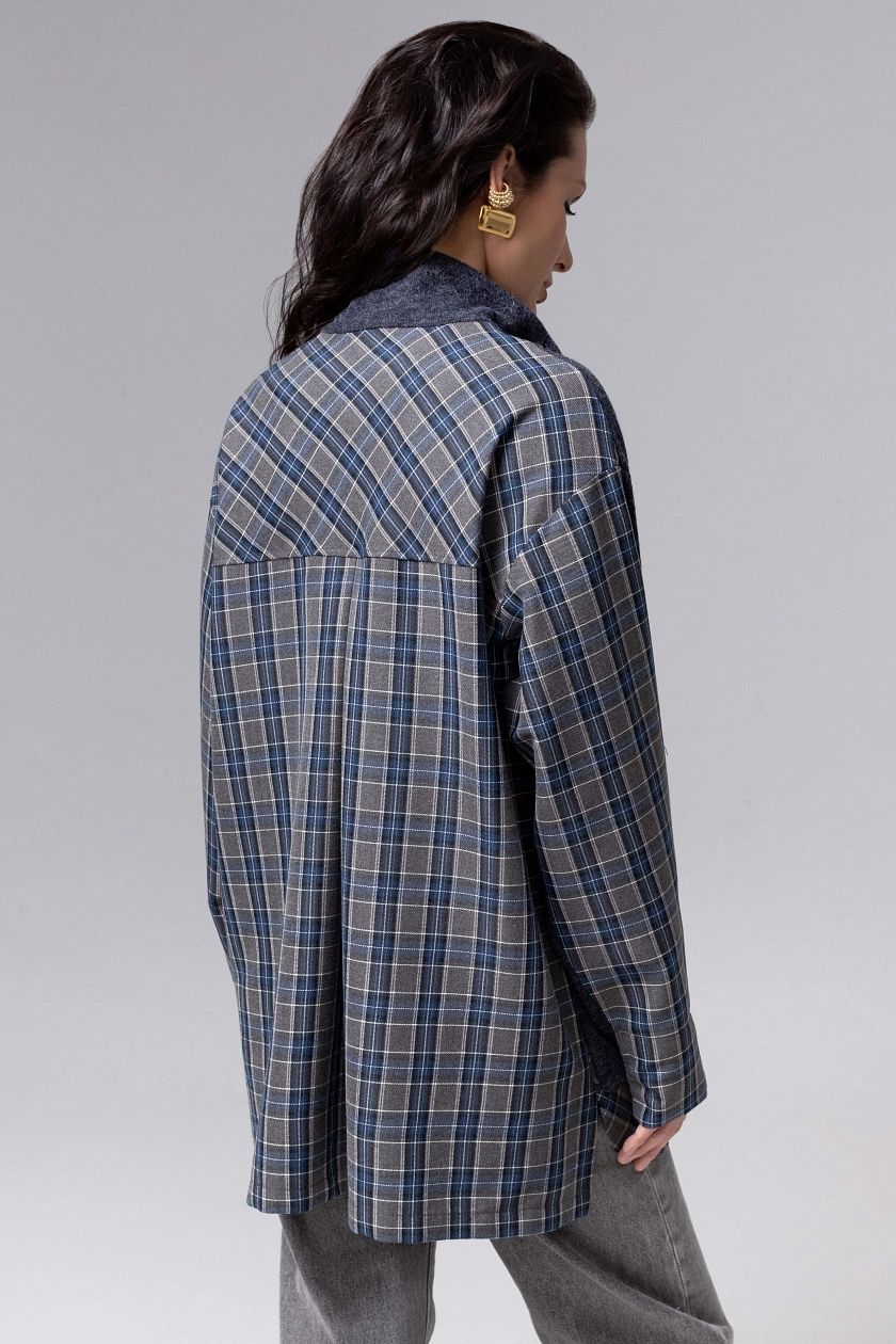 Свитшот утеплённый тёмно-синий комбинированный Charutti(фото6)