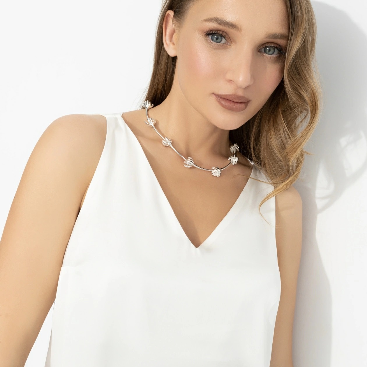 Топ шёлковый белого цвета Charutti(фото3)