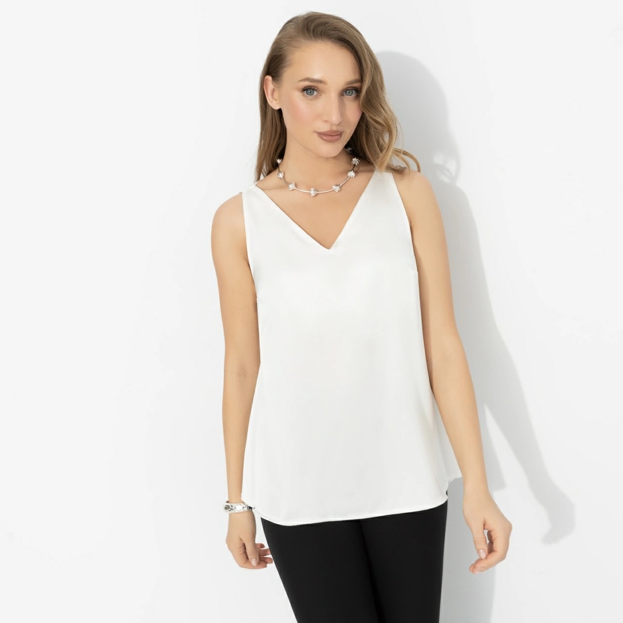 Топ шёлковый белого цвета Charutti(фото7)