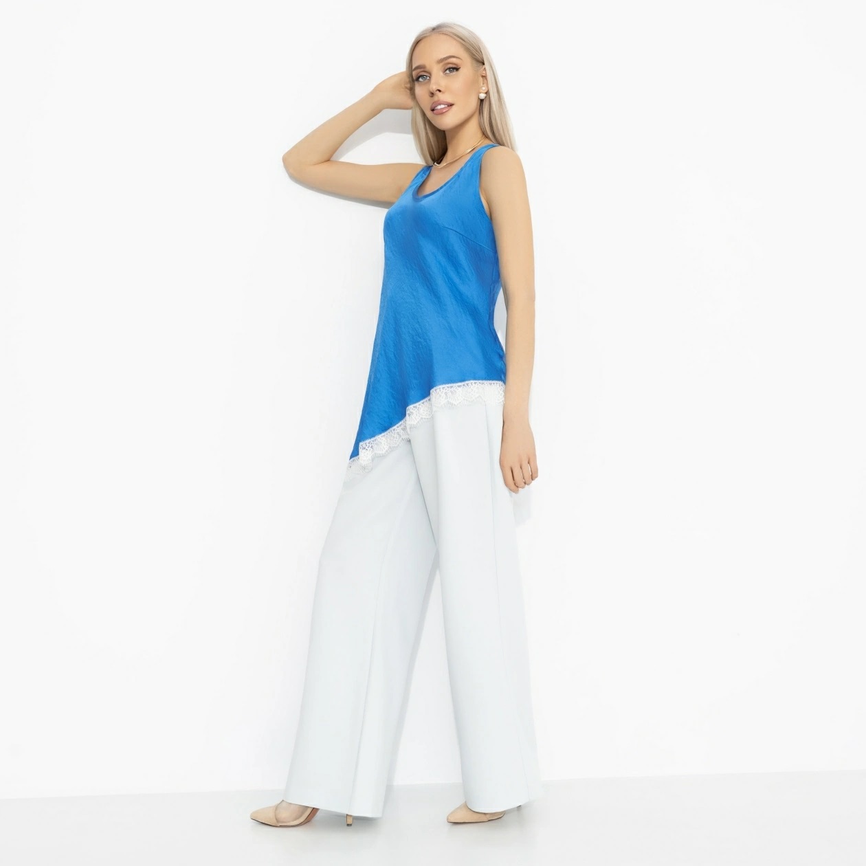 Топ синий в бельевом стиле Charutti(фото2)