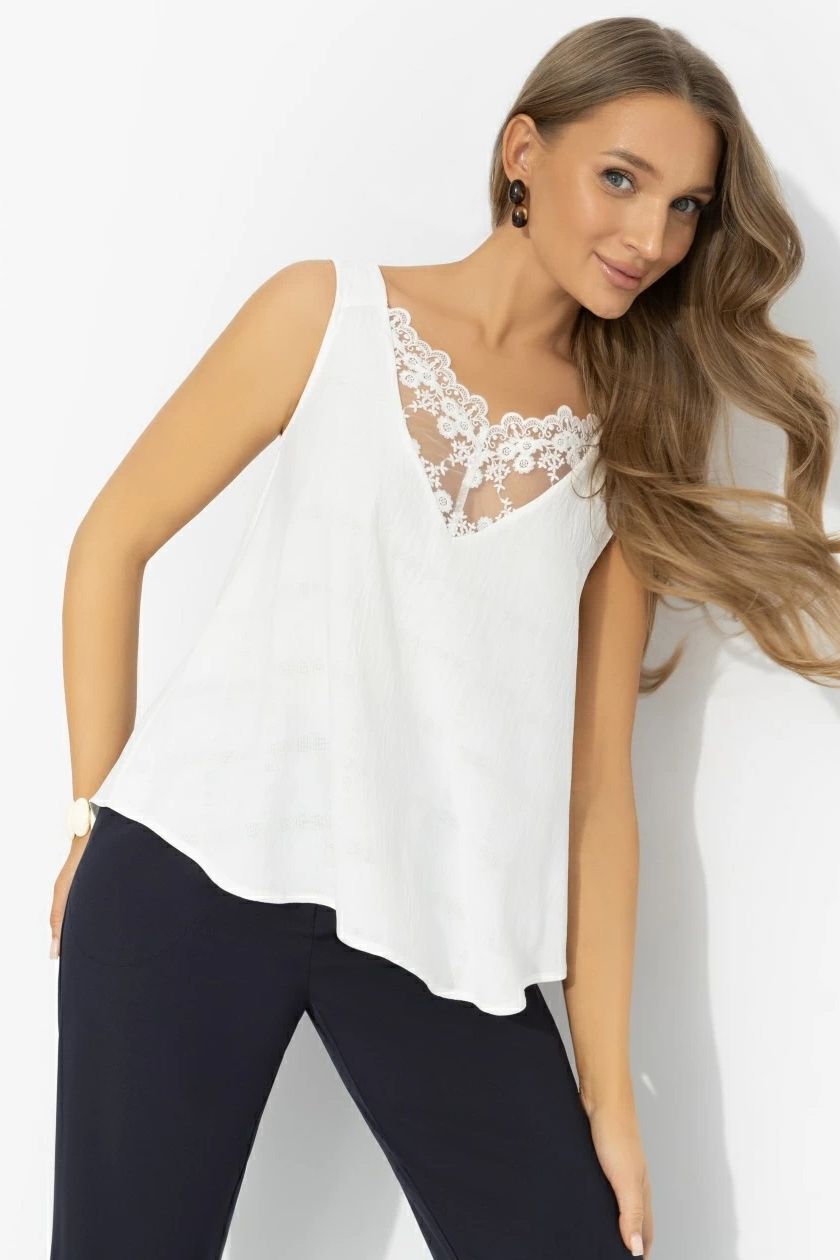 Топ белый с кружевом Charutti(фото2)