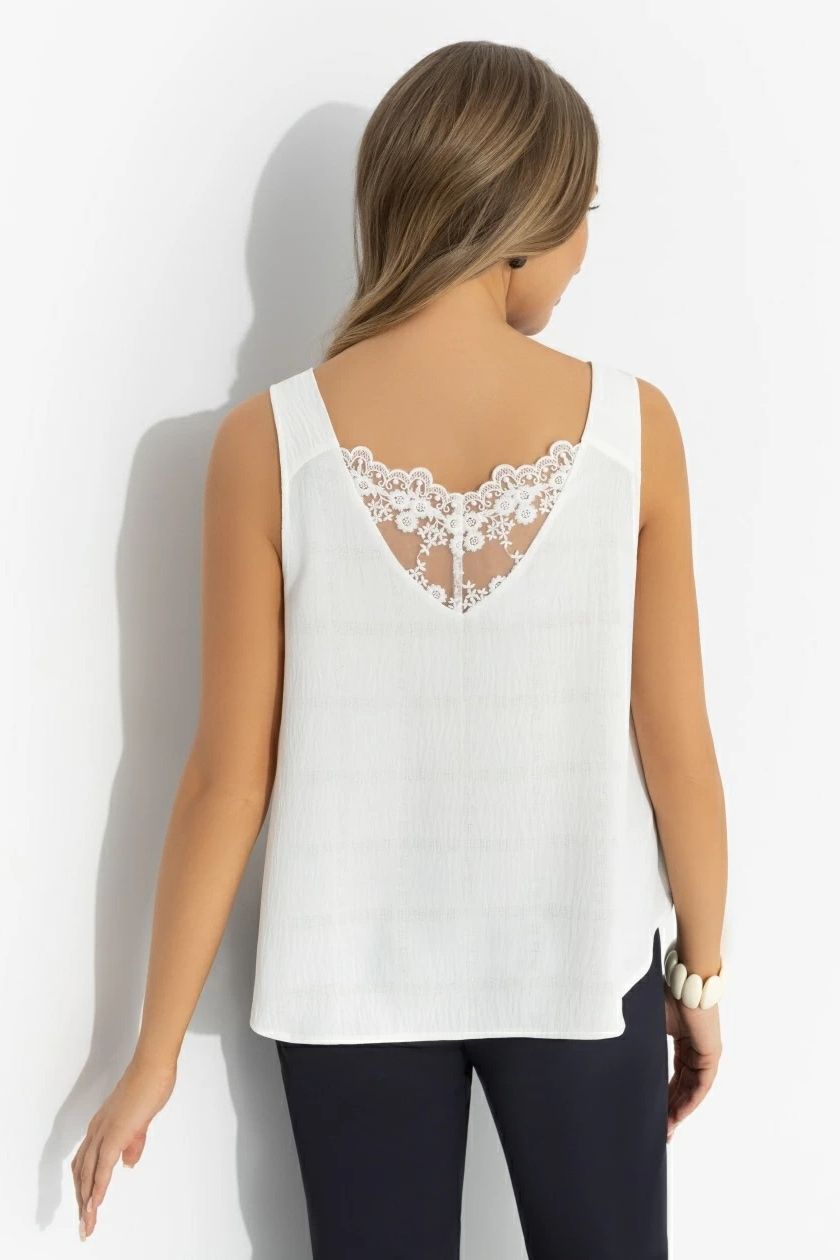 Топ белый с кружевом Charutti(фото4)