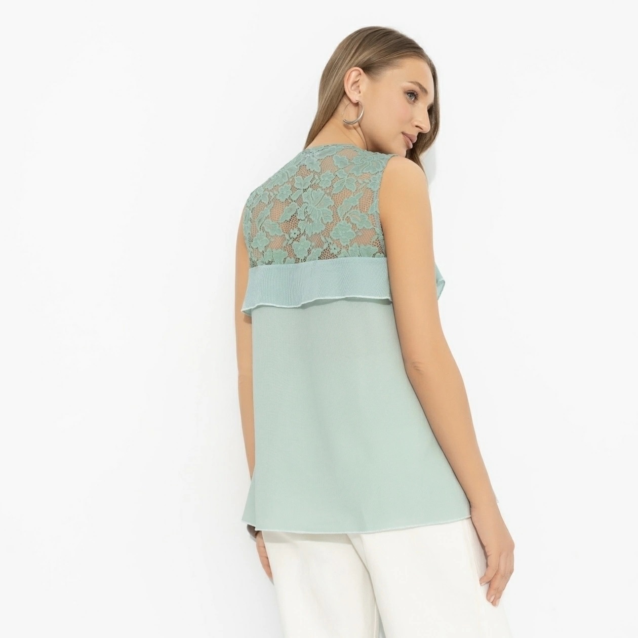 Топ на широких бретелях мятного цвета Charutti(фото6)