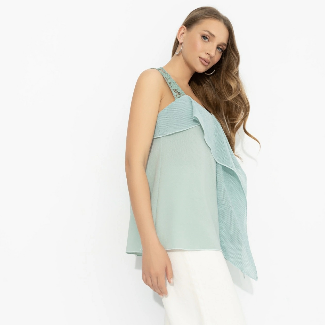 Топ на широких бретелях мятного цвета Charutti(фото8)