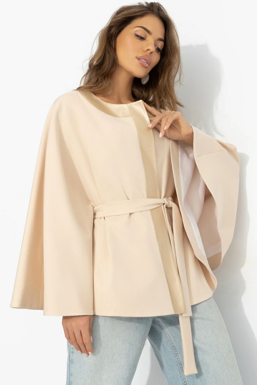 Жакет‑кейп бежевый на подкладе Charutti