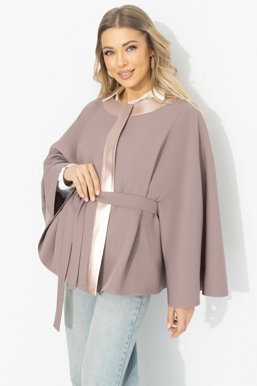 Жакет‑кейп розовый на подкладе Charutti