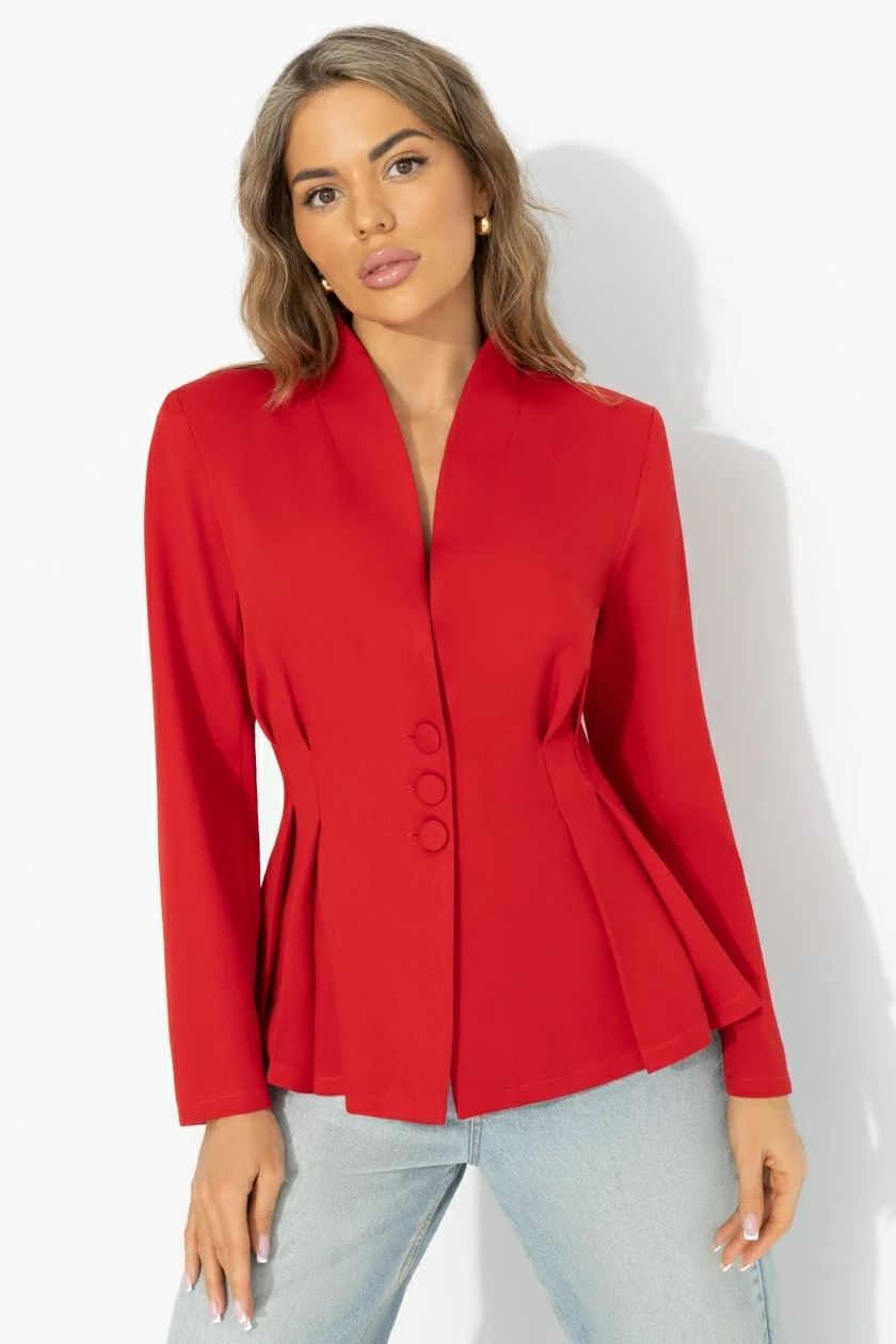 Жакет красный приталенного силуэта Charutti(фото7)