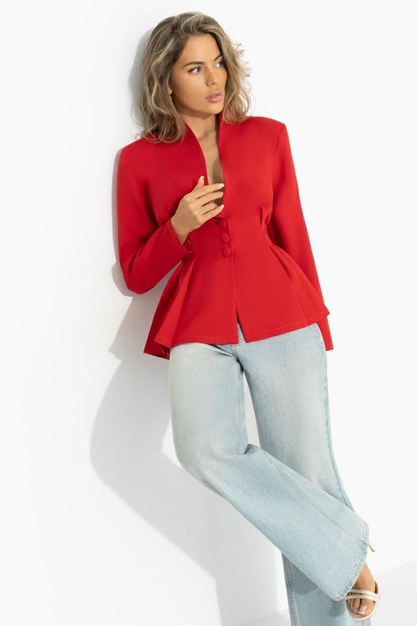 Жакет красный приталенного силуэта Charutti(фото5)