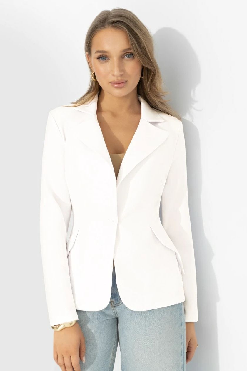 Жакет классический белого цвета Charutti(фото5)