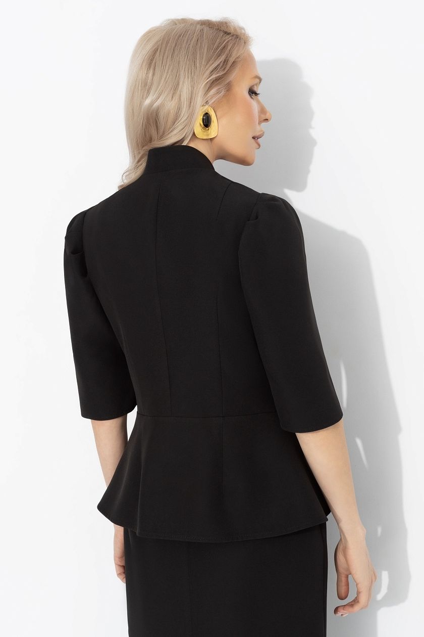 Жакет чёрный приталенного силуэта Charutti(фото7)