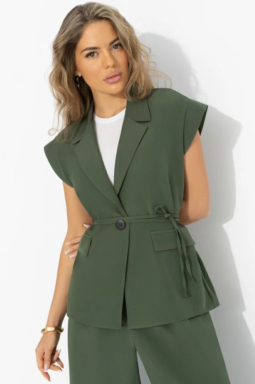 Жилет оверсайз цвета хаки Charutti