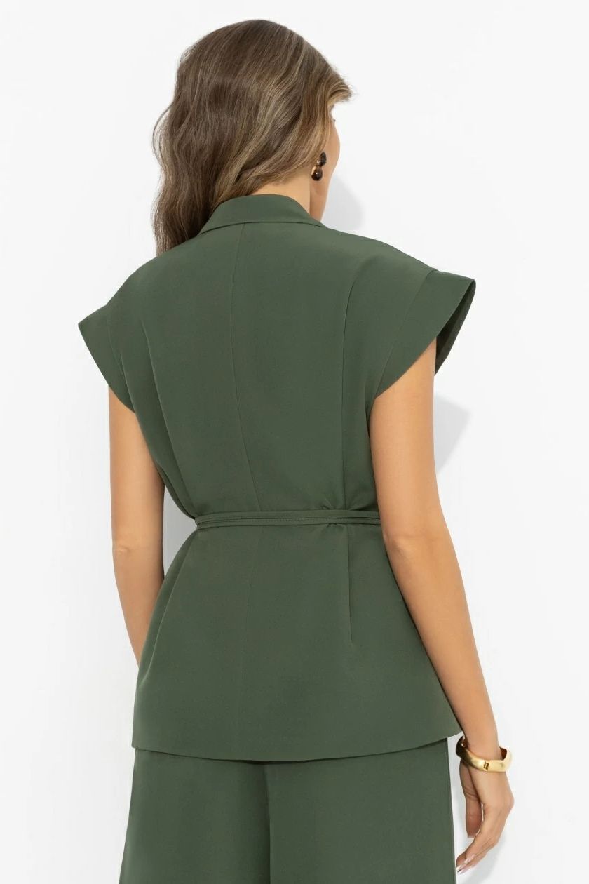 Жилет оверсайз цвета хаки Charutti(фото6)