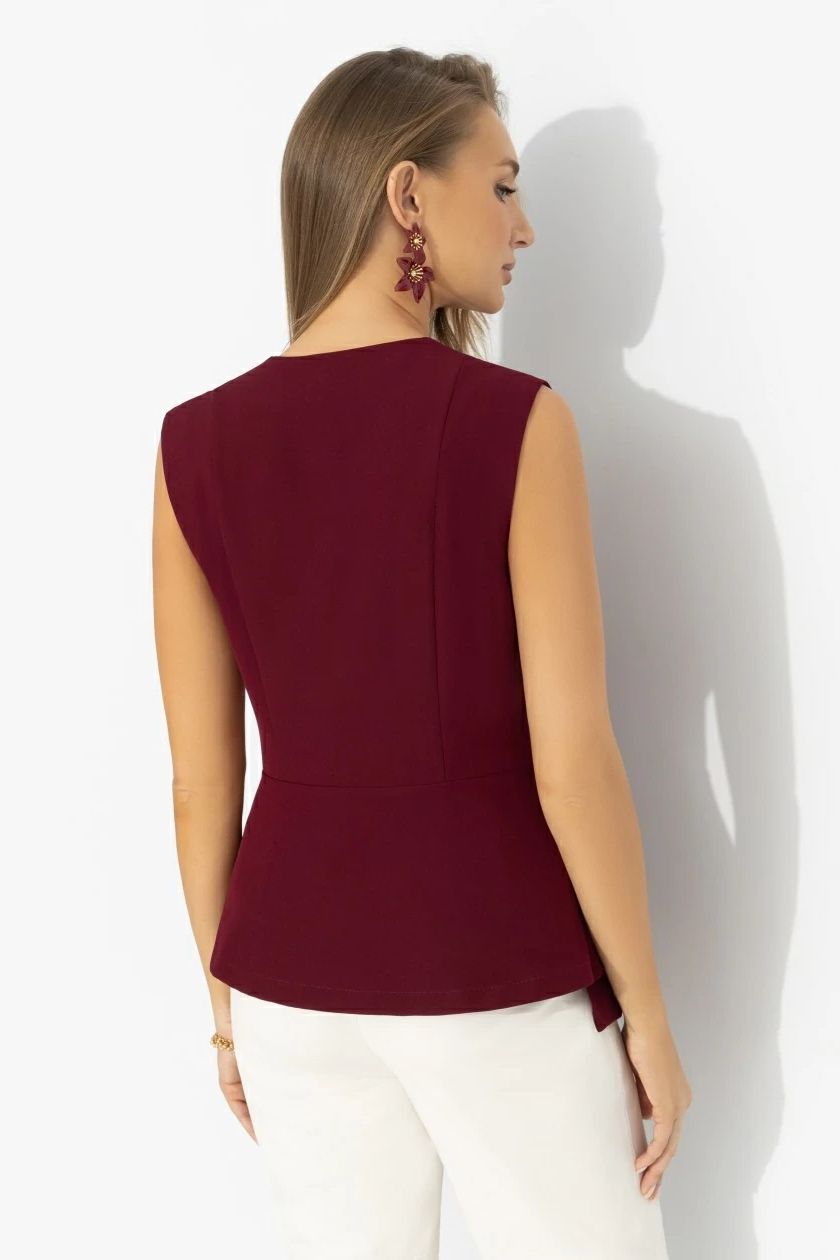 Жилет бордовый для уверенности на каждый день Charutti(фото5)