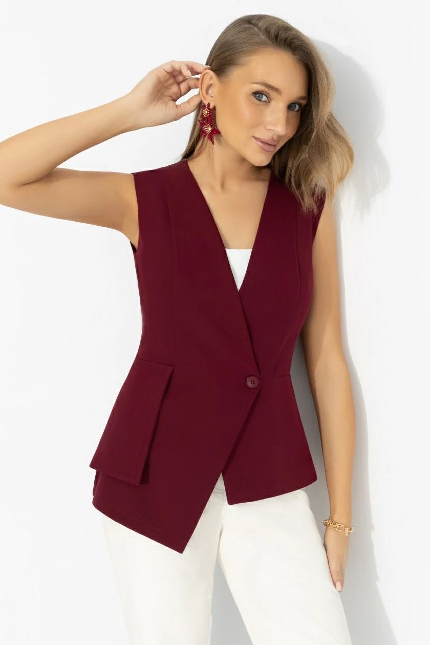 Жилет бордовый для уверенности на каждый день Charutti(фото4)