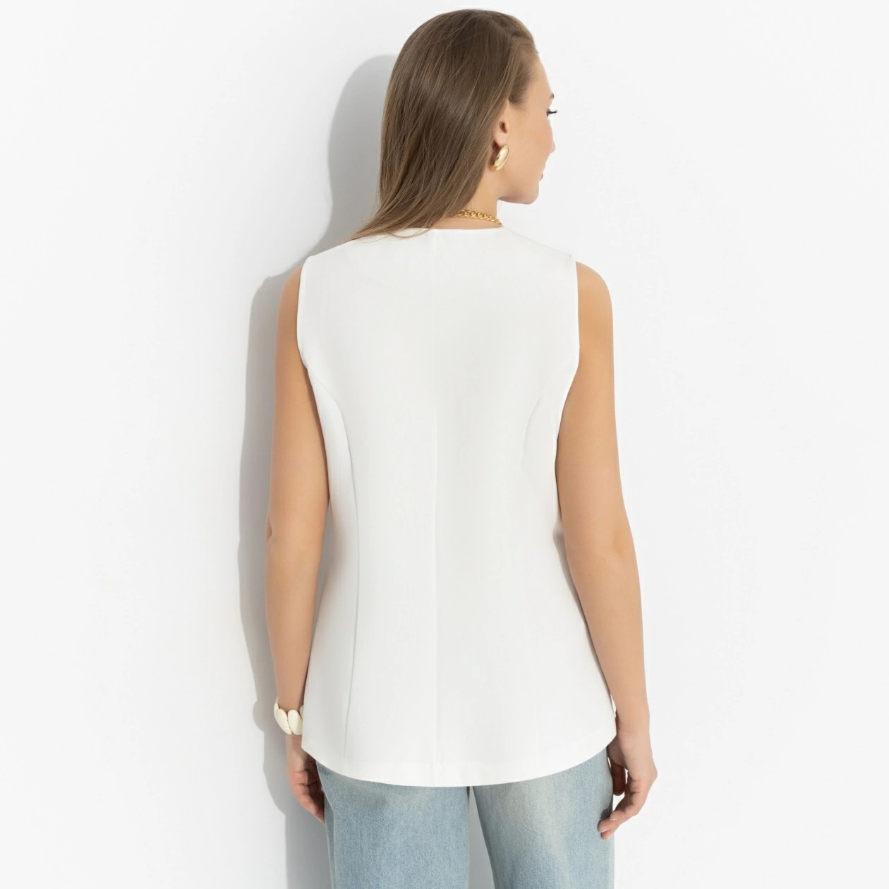 Жилет белый с карманами Charutti(фото5)