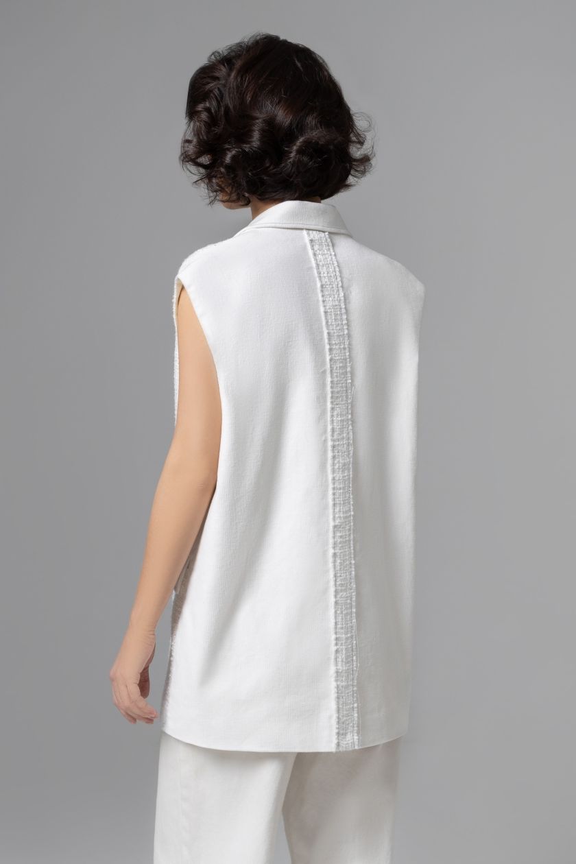 Жилет белый из твида Charutti(фото5)