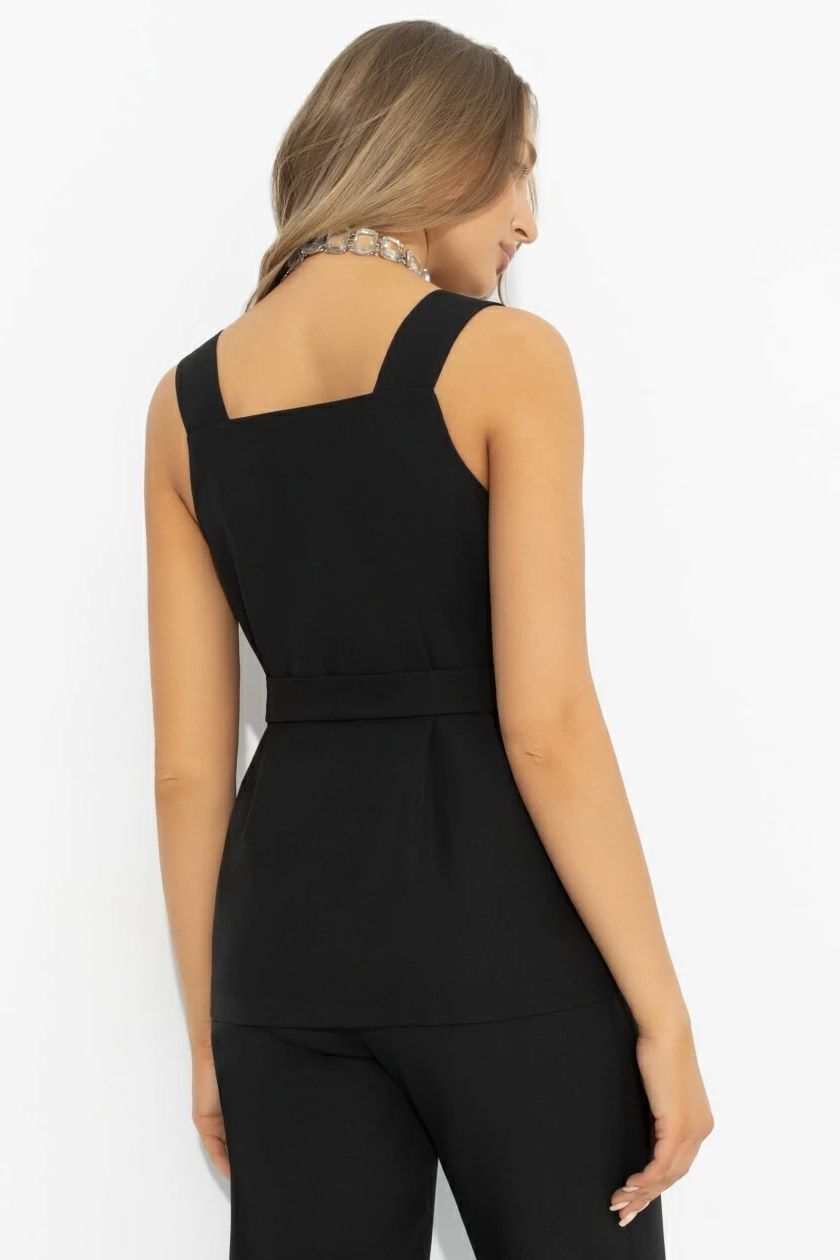 Жилет чёрный с поясом Charutti(фото7)