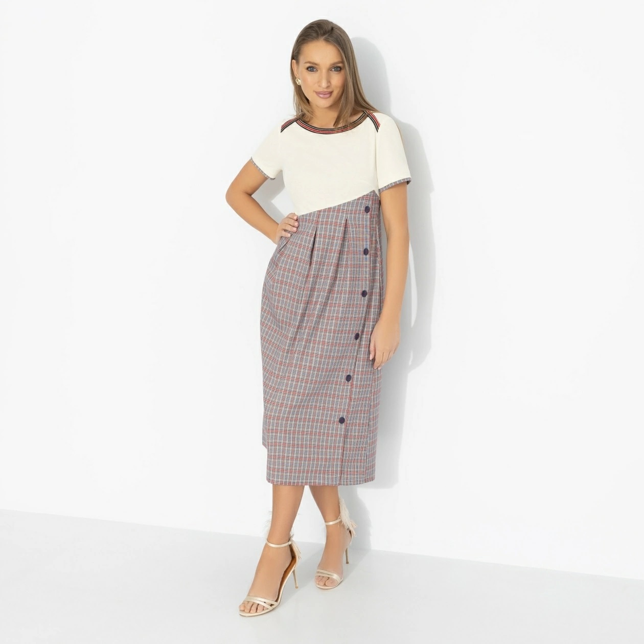 Платье в клетку с карманами Charutti(фото2)