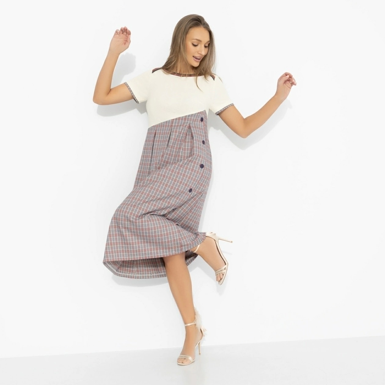 Платье в клетку с карманами Charutti(фото5)