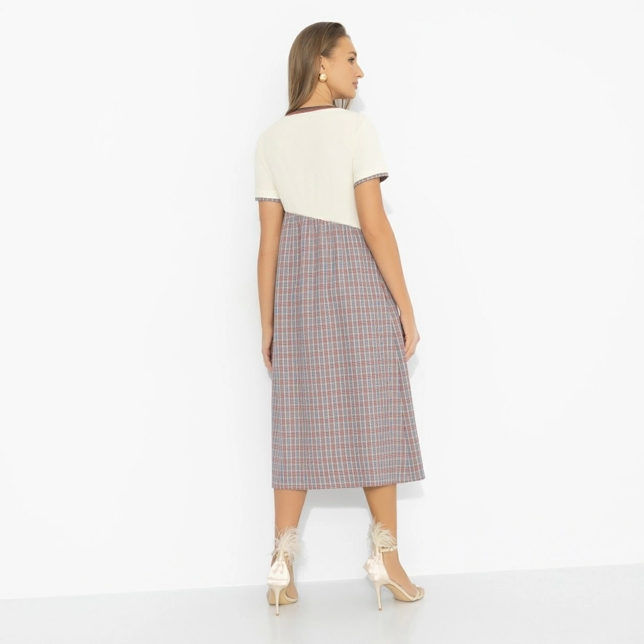 Платье в клетку с карманами Charutti(фото4)