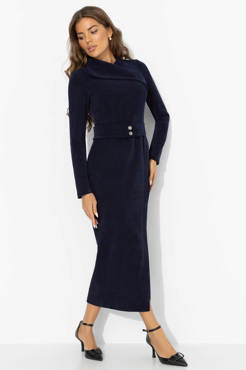 Платье синее из вельвета Charutti(фото3)