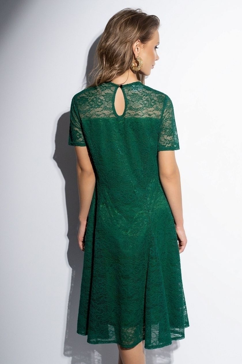 Платье кружевное зелёное на подкладе Charutti(фото5)