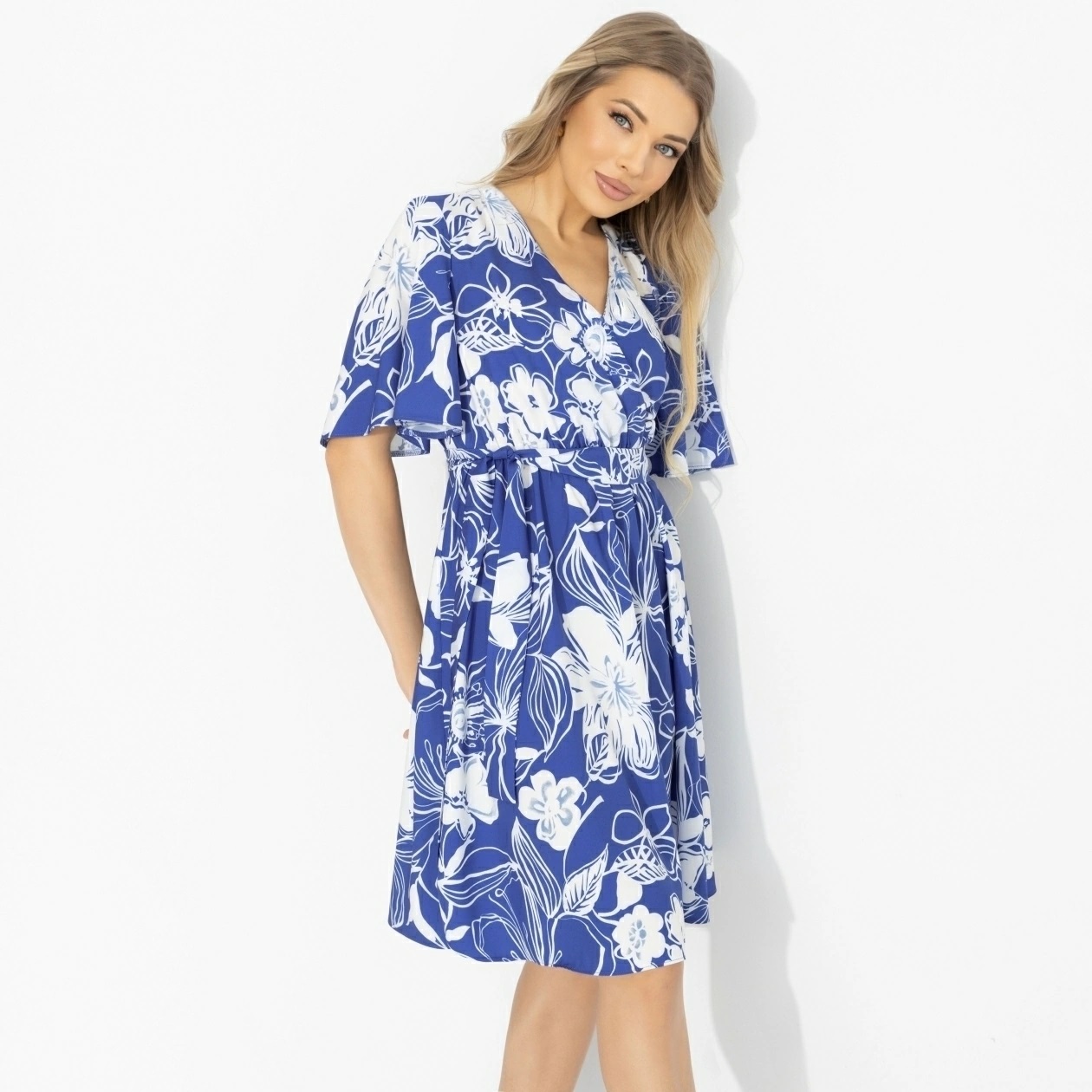 Платье синее с поясом Charutti(фото3)