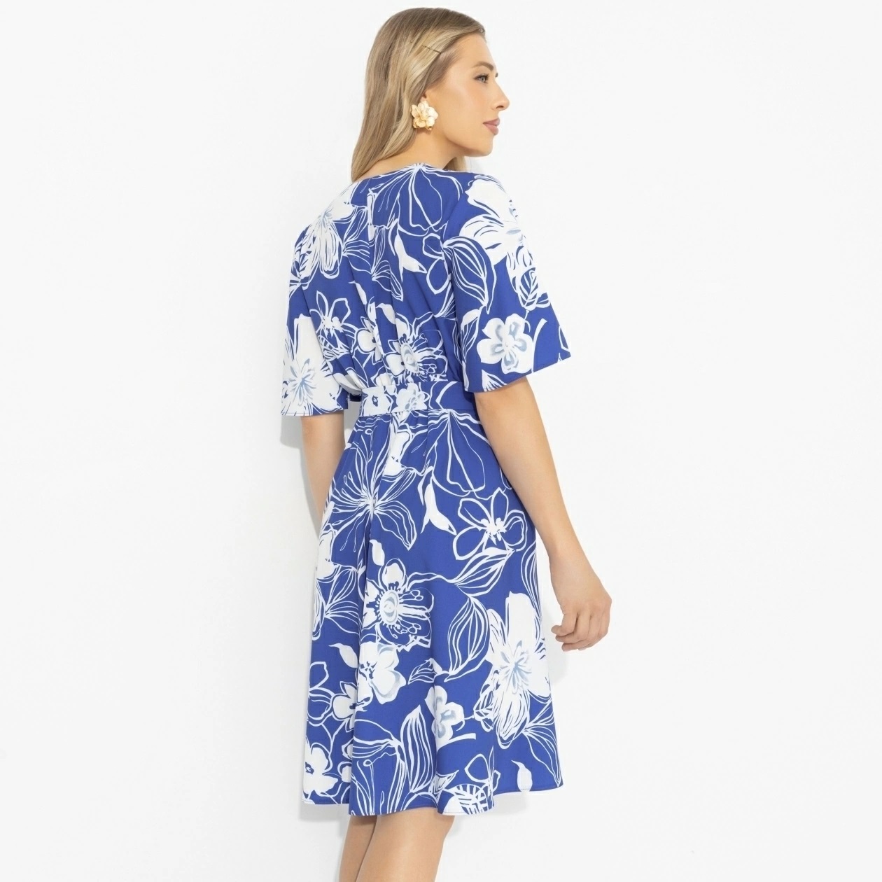 Платье синее с поясом Charutti(фото6)