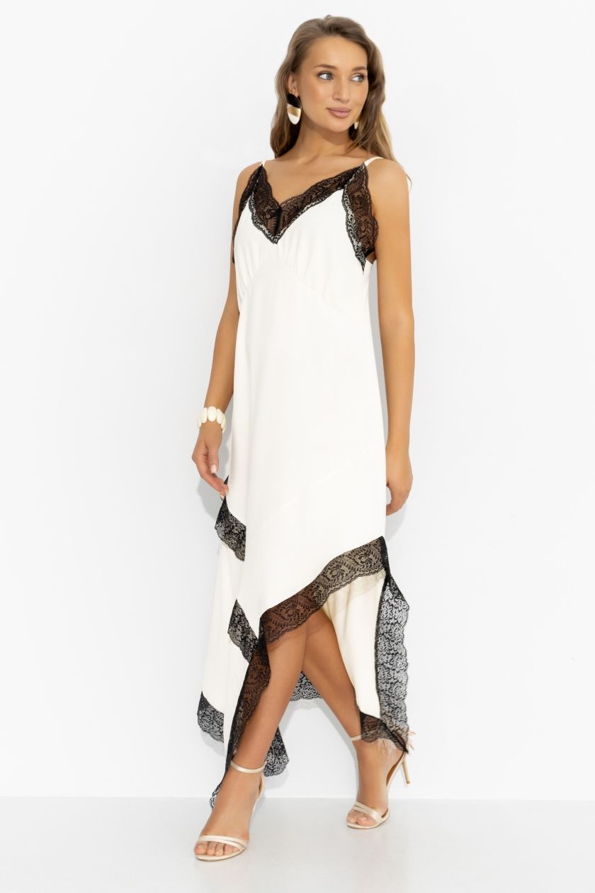 Платье‑комбинация из шёлка молочного цвета Charutti(фото3)