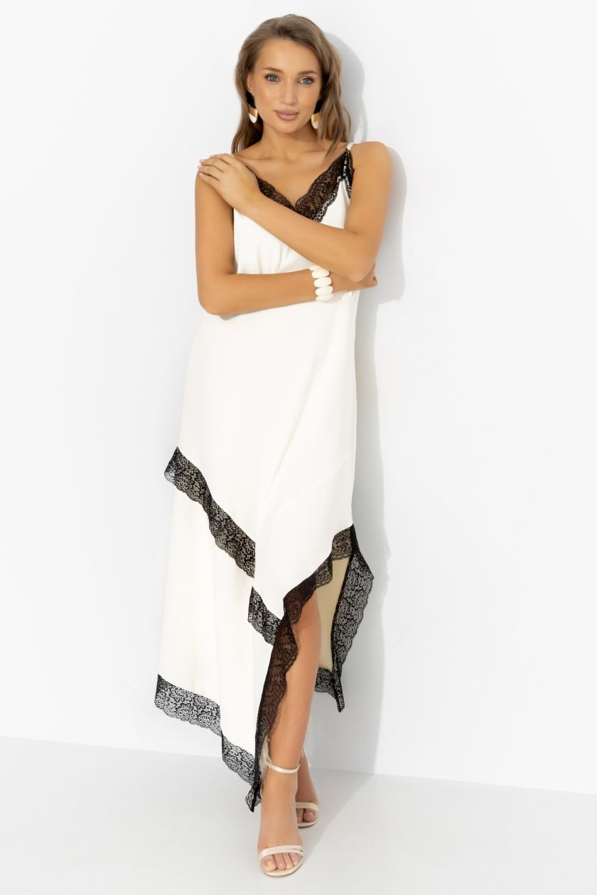 Платье‑комбинация из шёлка молочного цвета Charutti(фото4)