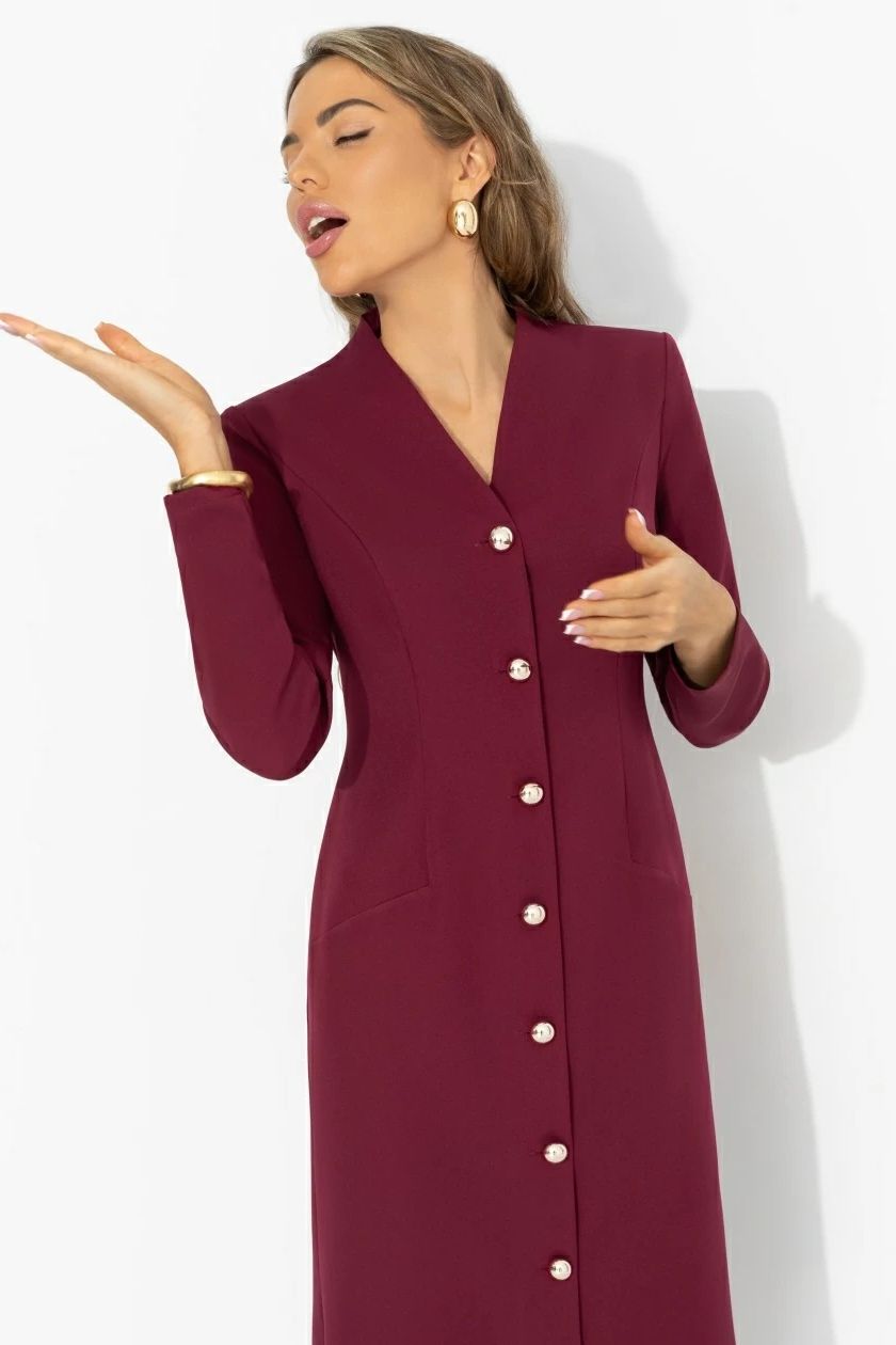 Платье бордовое на пуговицах Charutti(фото3)