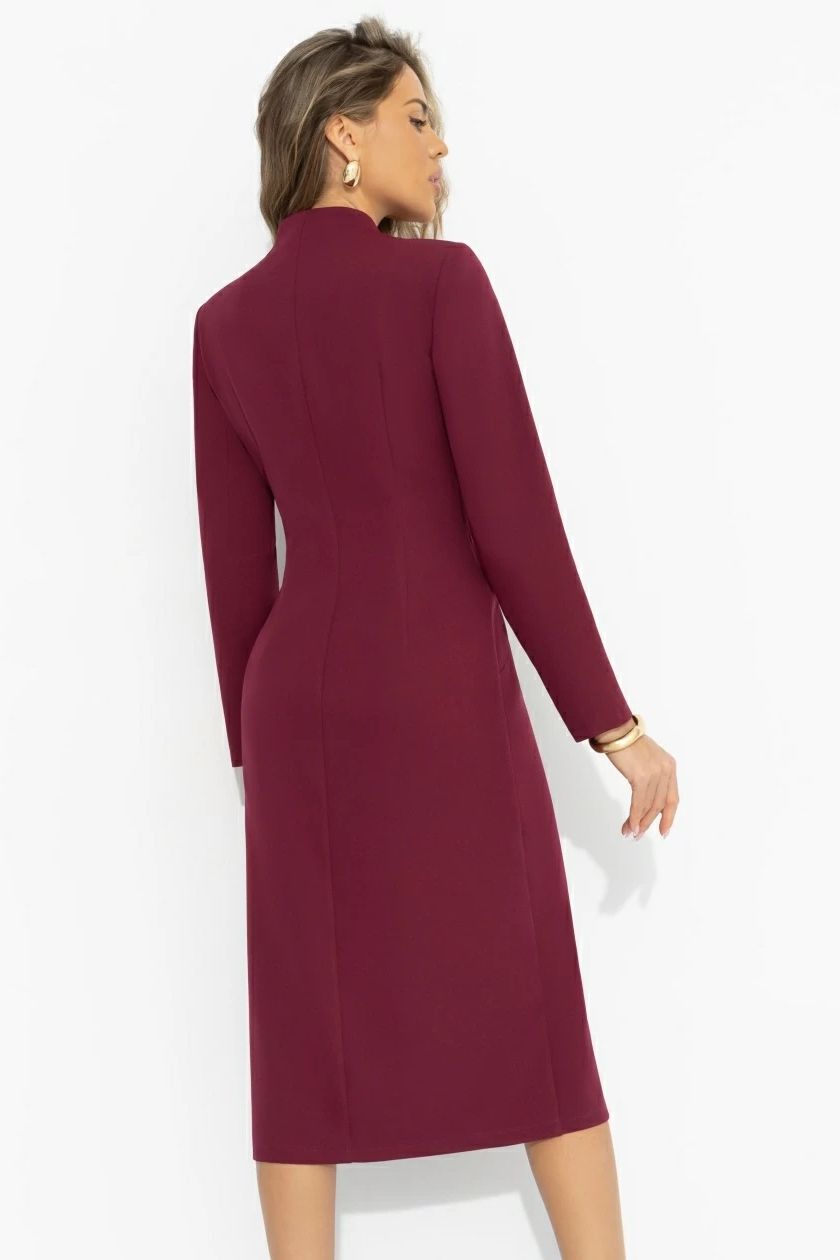 Платье бордовое на пуговицах Charutti(фото7)