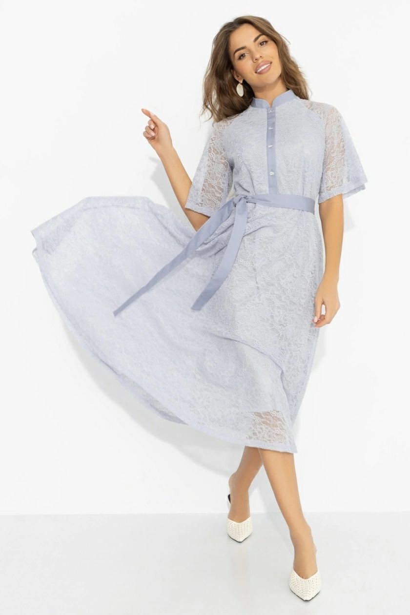 Платье серое из кружева на подкладе Charutti