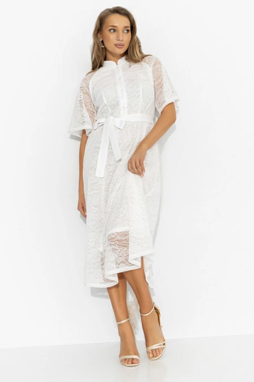 Платье белое из кружева на подкладе Charutti(фото4)