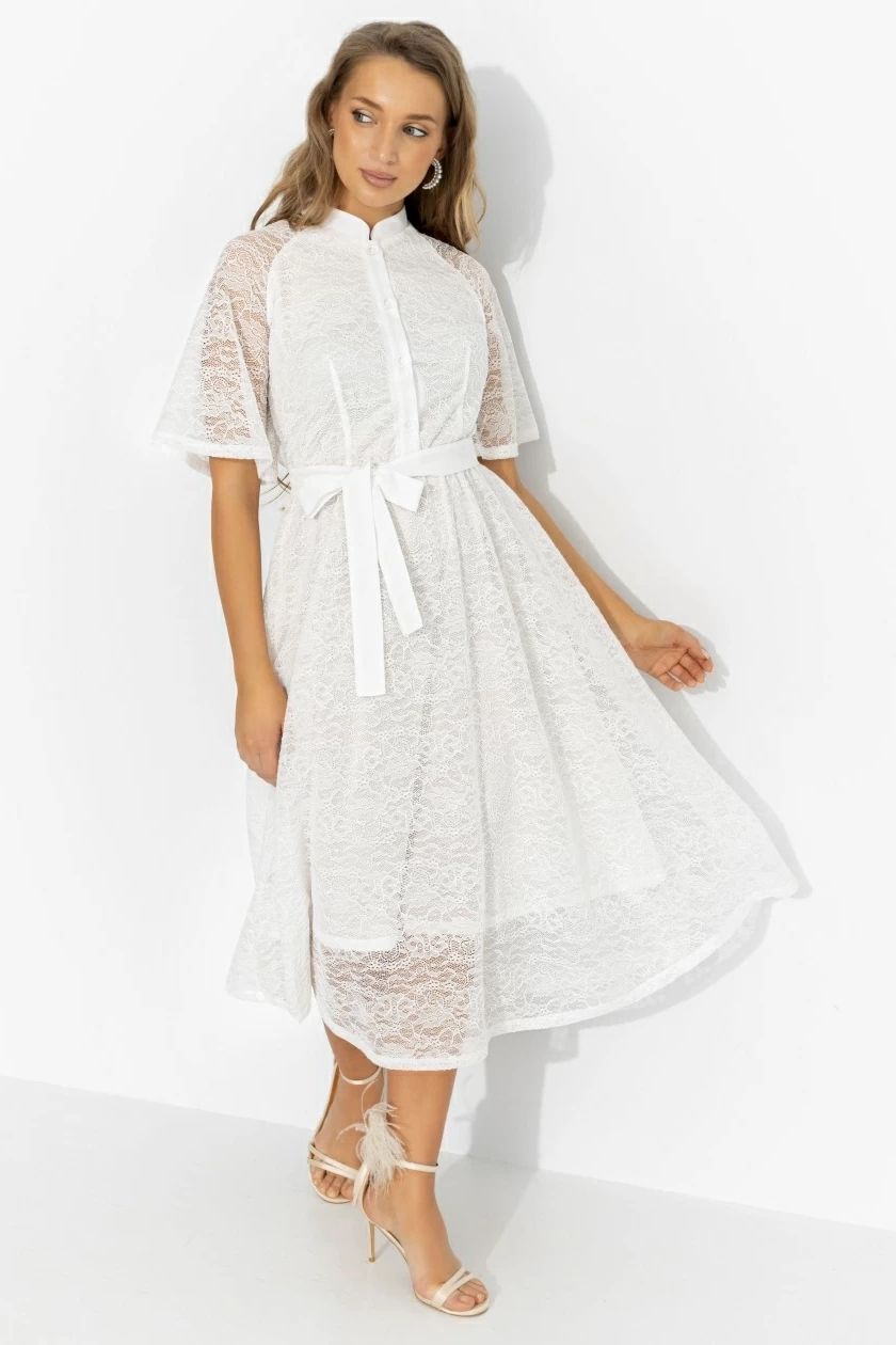 Платье белое из кружева на подкладе Charutti(фото6)