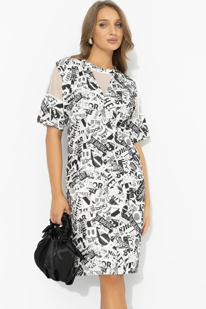 Платье комбинированное из трикотажа Charutti