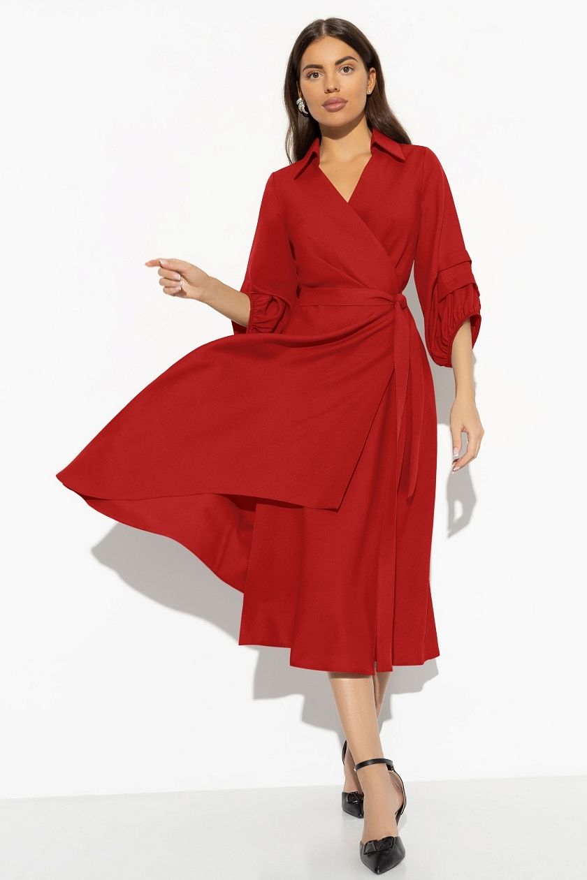 Платье красное на запах Charutti