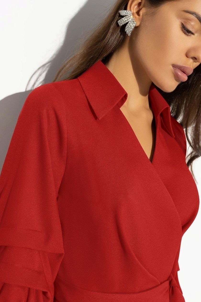 Платье красное на запах Charutti(фото4)