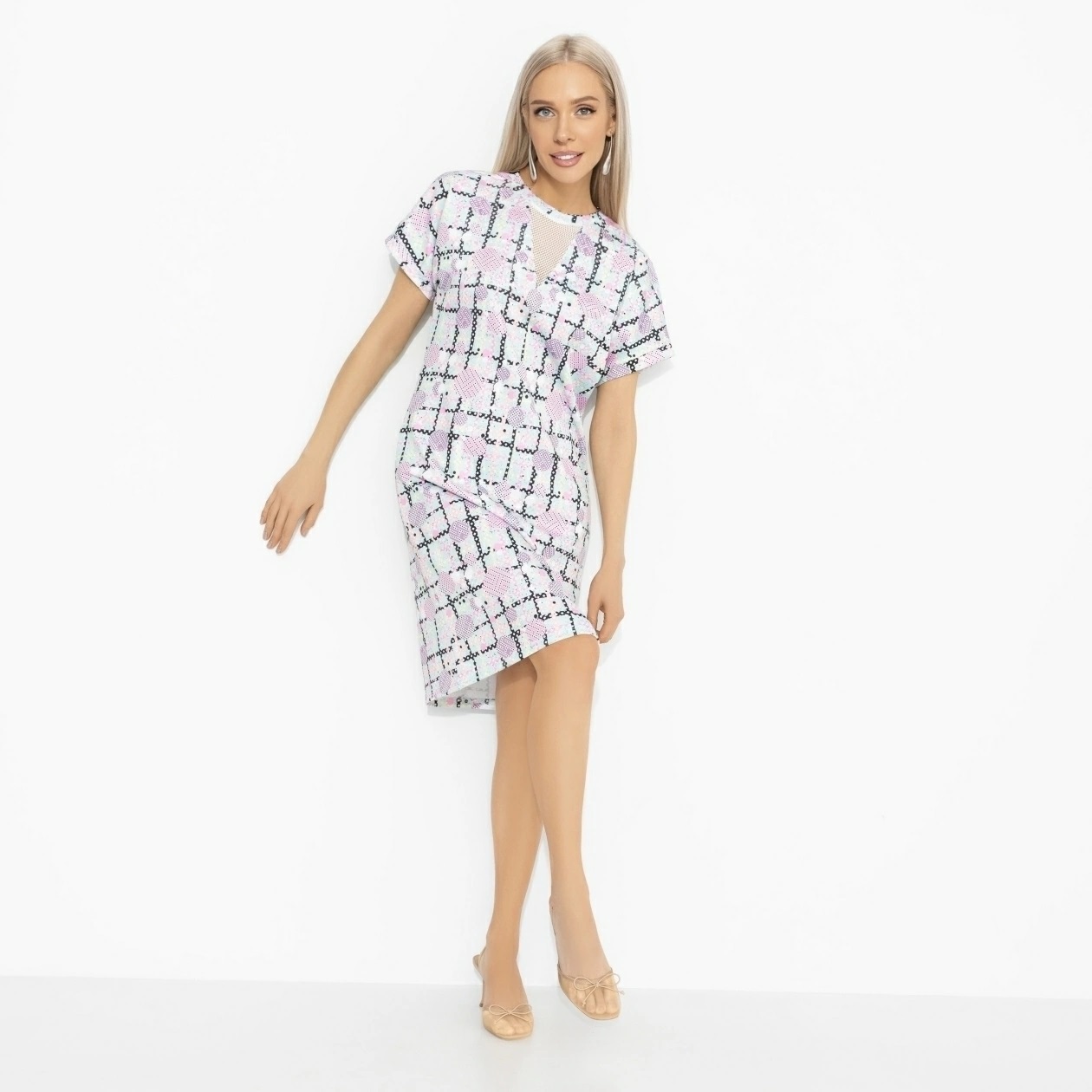 Платье прямого кроя с принтом Charutti(фото4)