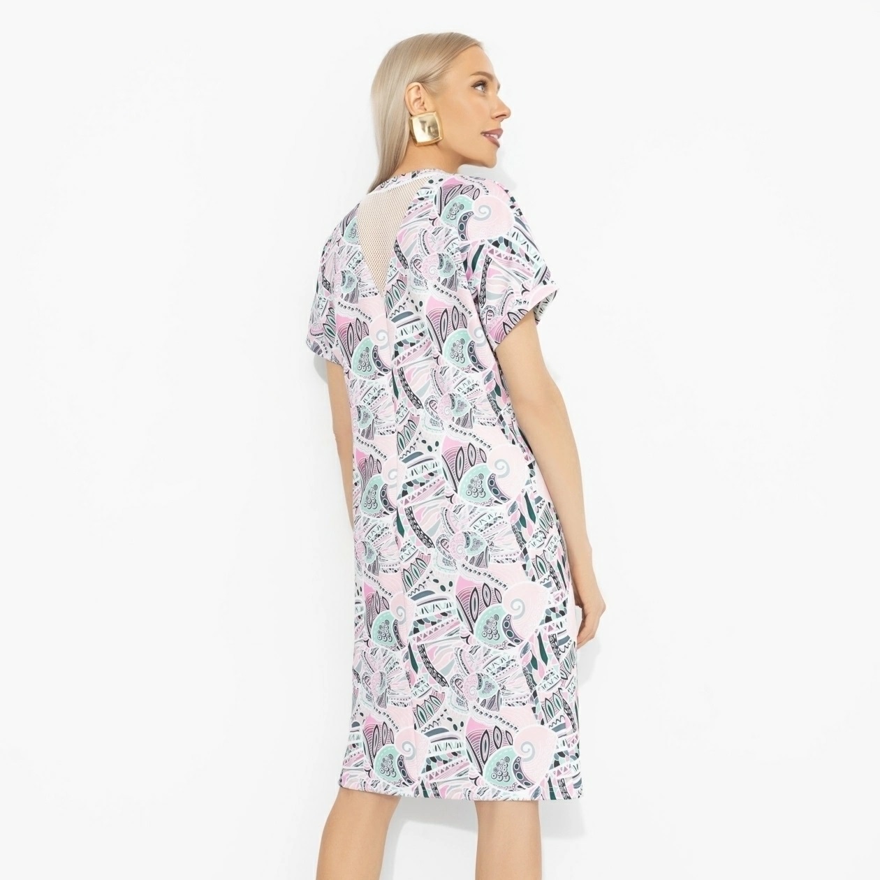 Платье прямого кроя с принтом Charutti(фото6)