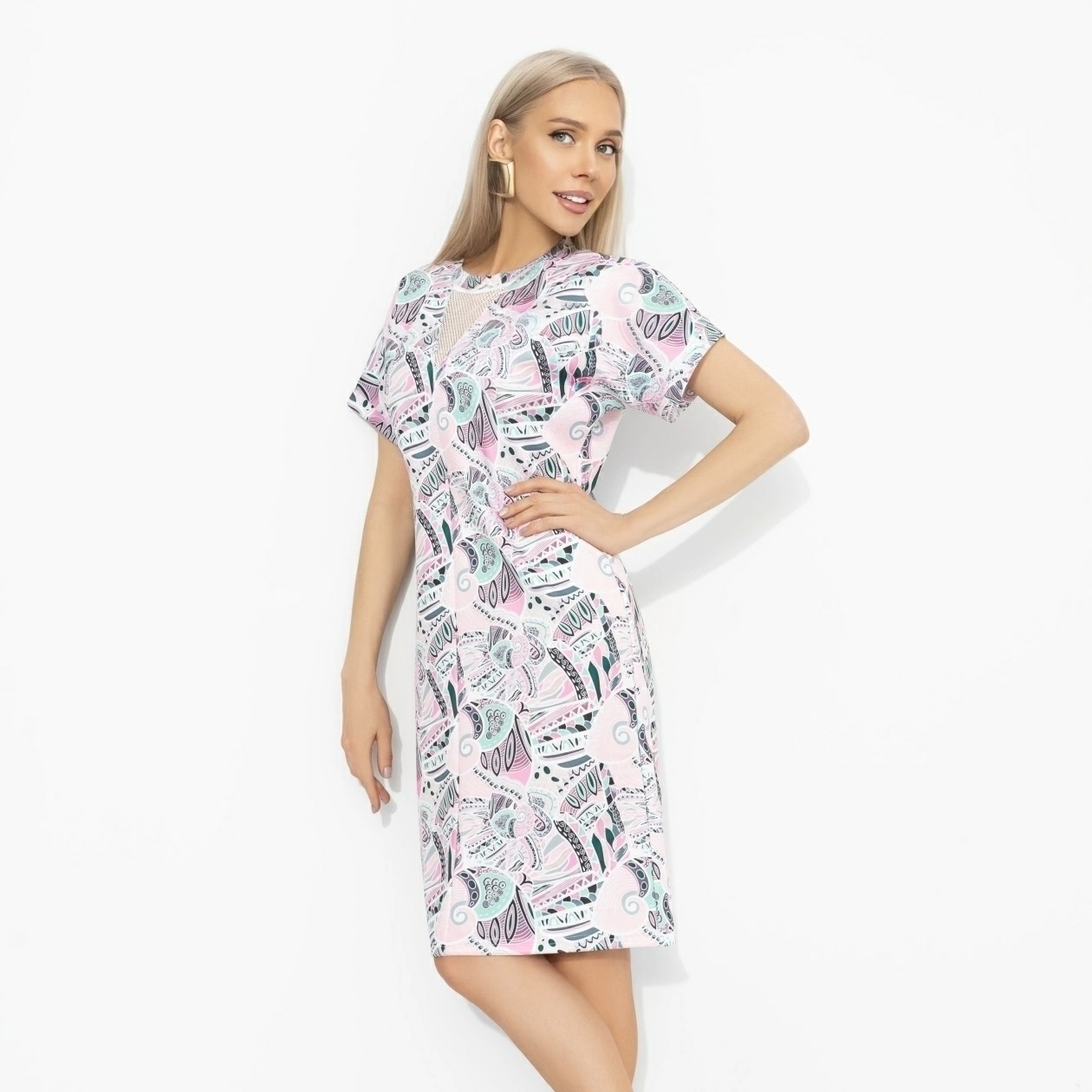 Платье прямого кроя с принтом Charutti(фото7)