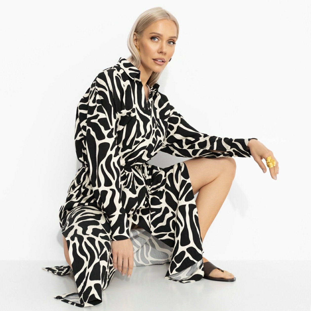 Платье-рубашка из вискозы Charutti(фото4)