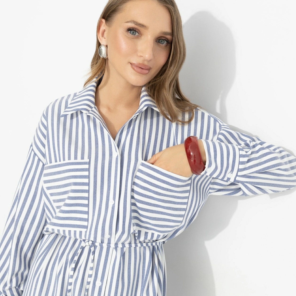 Платье-рубашка в полоску Charutti(фото3)